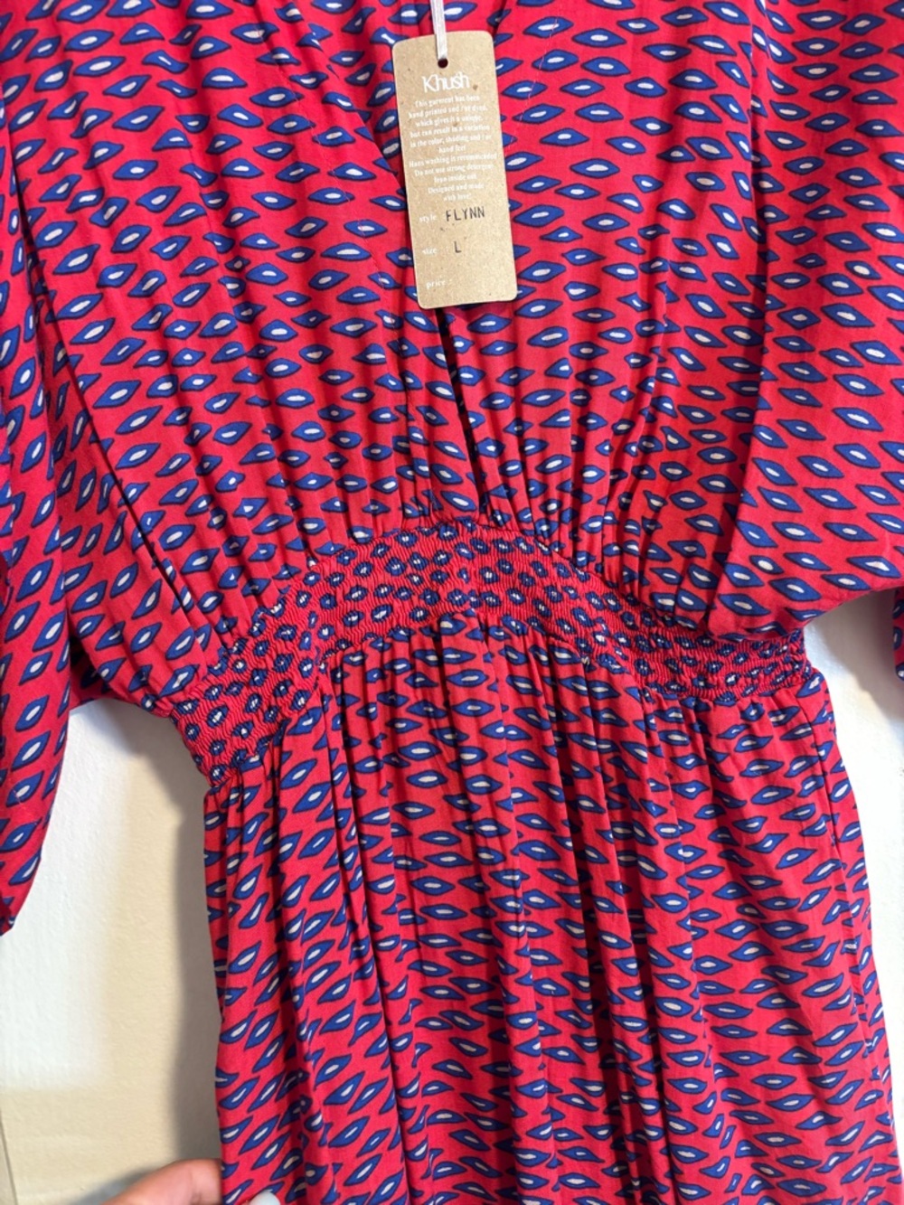 NEW Khush Flynn Bright Pink & Blue Printed Elastic-Waist Dress 🩷 - Picture 4 of 6